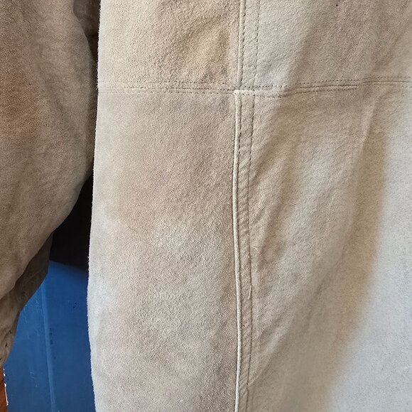 VTG Weathervane Women Suede Leather Coat Med Hood Fleece Lining Western Cowgirl - Picture 6 of 12